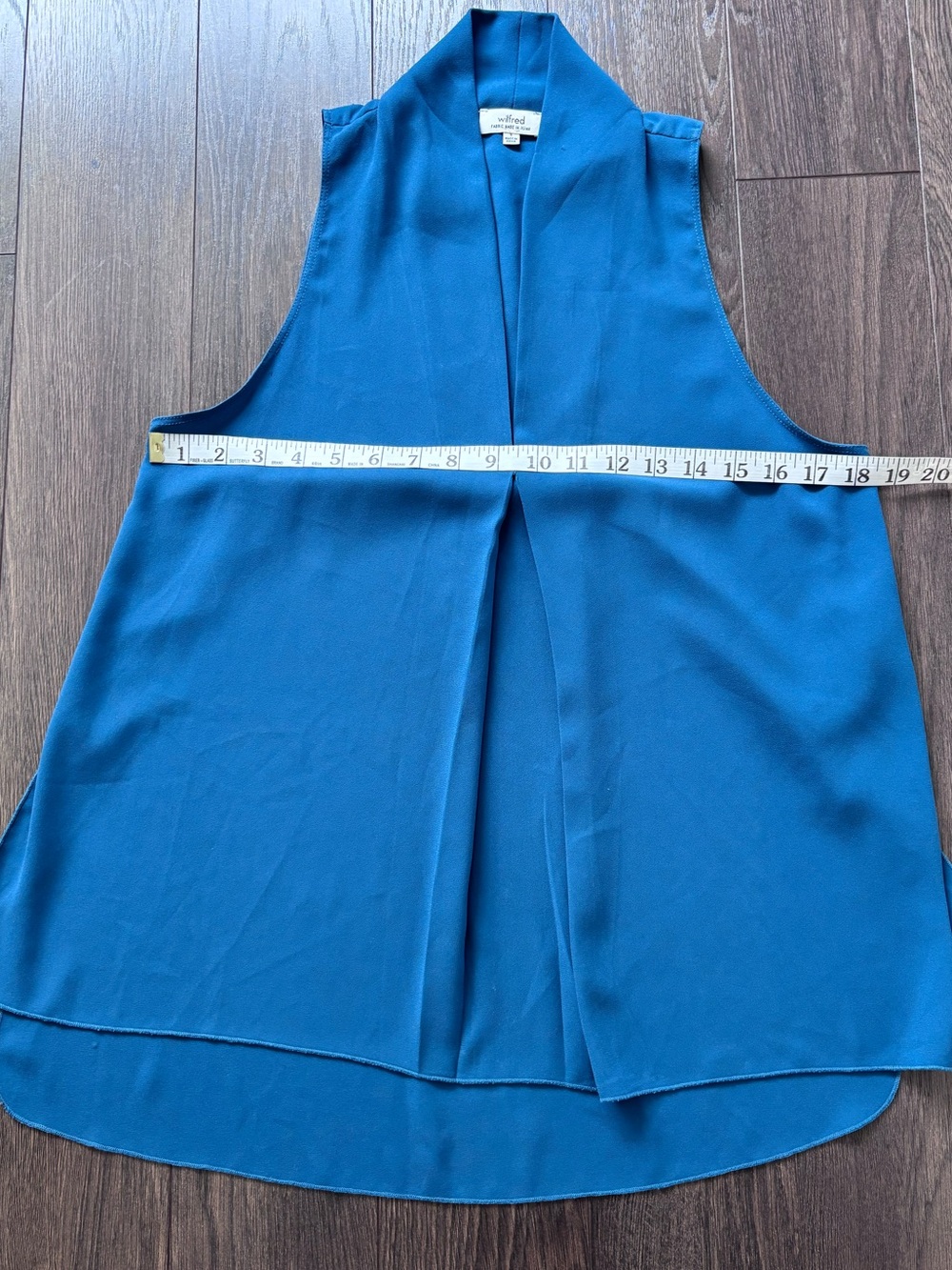 💎 Aritzia Wilfred Teal Draped Sleeveless Blouse Size S - Picture 5 of 8